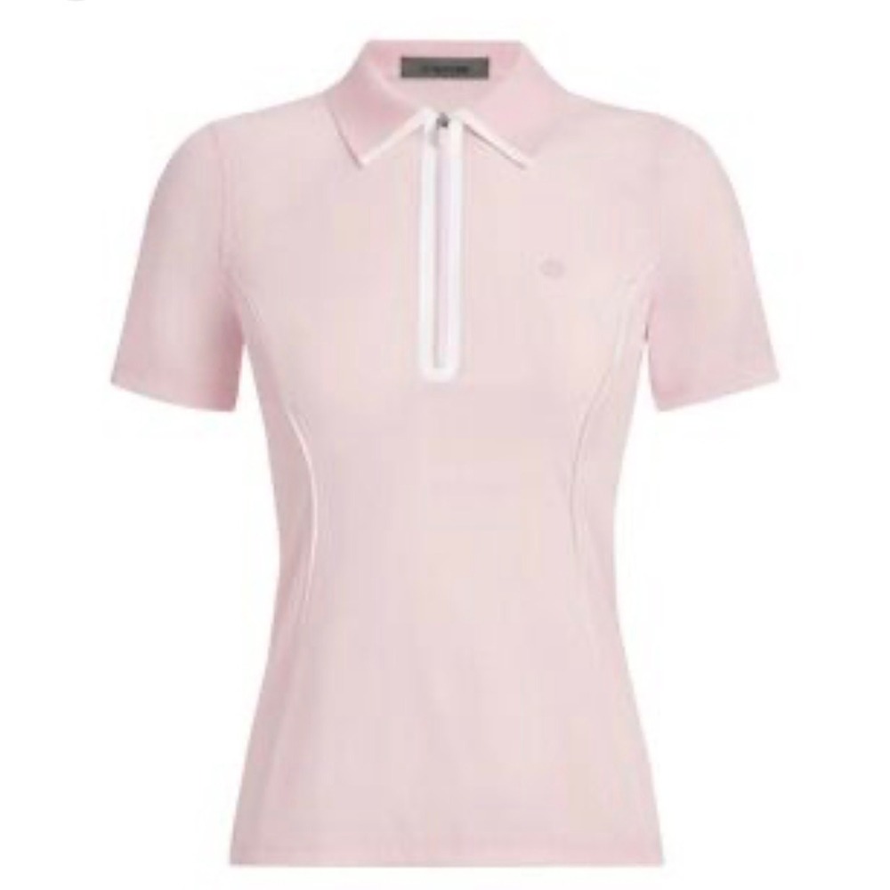 G/FORE silky tech nylon Pink Quarter Zip Short Sleeve Golf Polo Shirt activewear